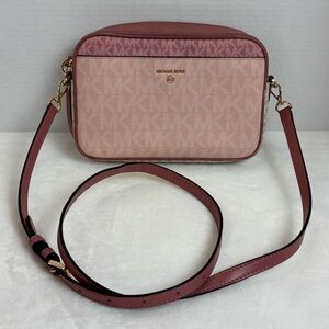 Michael Michael Kors Jet Set Logo Charm ColorBlock Camera Crossbody Bag